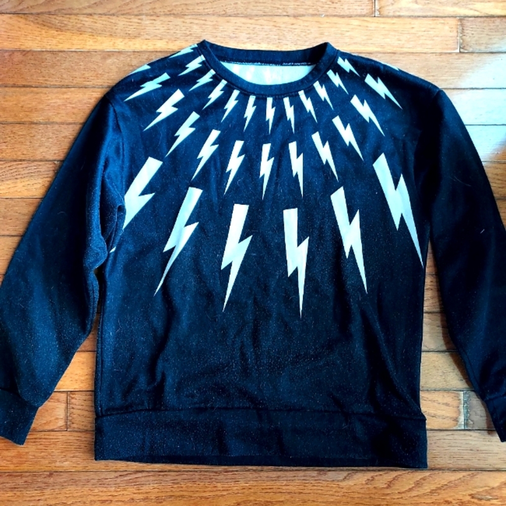 (David Rose) Sweatshirt  lightning bolt  unisex M Schitts Creek Cosplay Costume